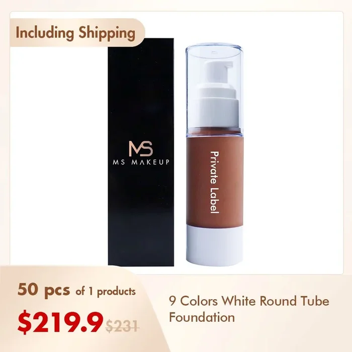 White Round Tube Foundation(50pcs free shipping)