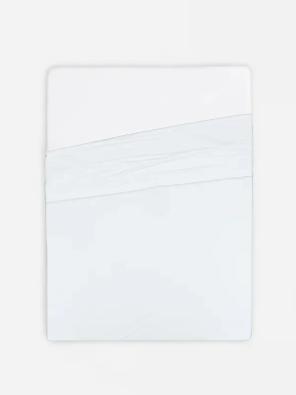 White Sateen Double Flat Sheet Penneys