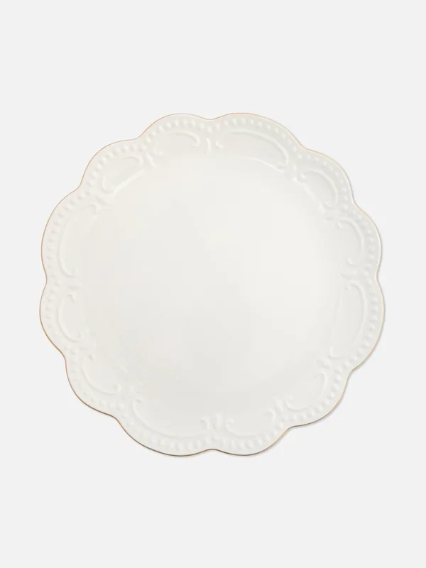 White Scalloped Edge Dinner Plate Penneys