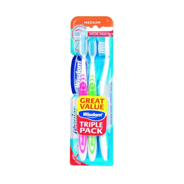 Wisdom Regular Plus Medium 3 Pack Toiletries