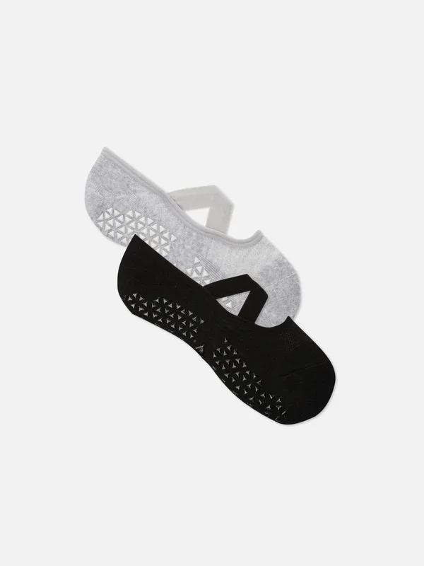 Women’s Black 2pk Cross Strap Ballet Socks Penneys