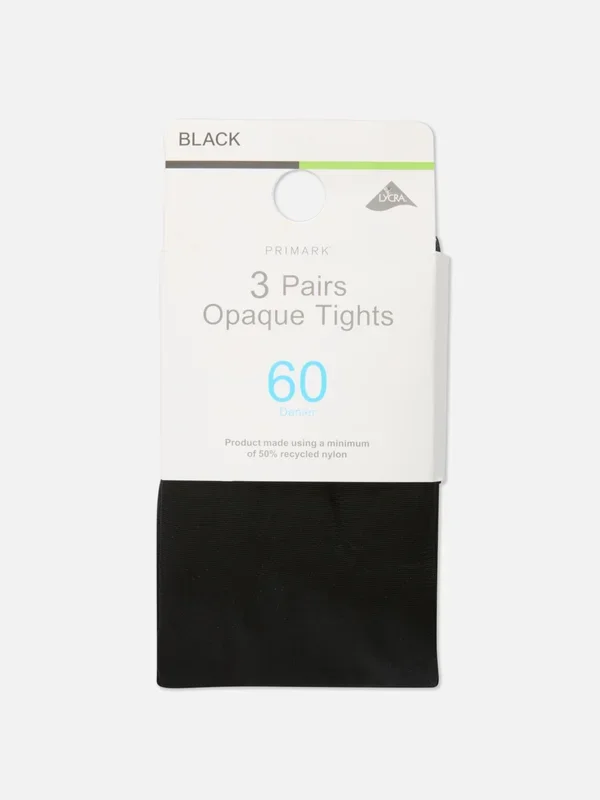 Women’s Black 3pk 60 Denier Opaque Tights Penneys