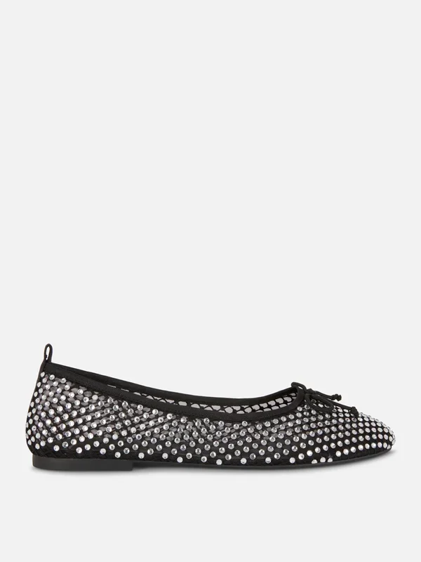Women’s Black Embellished Bow Ballerina Flats Penneys