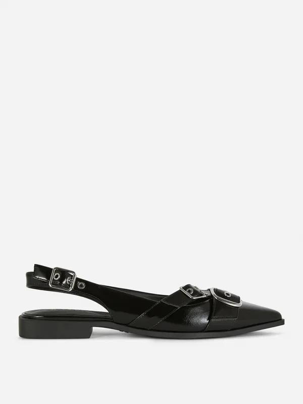 Women’s Black Pointed Eyelet Ballerina Flats Penneys