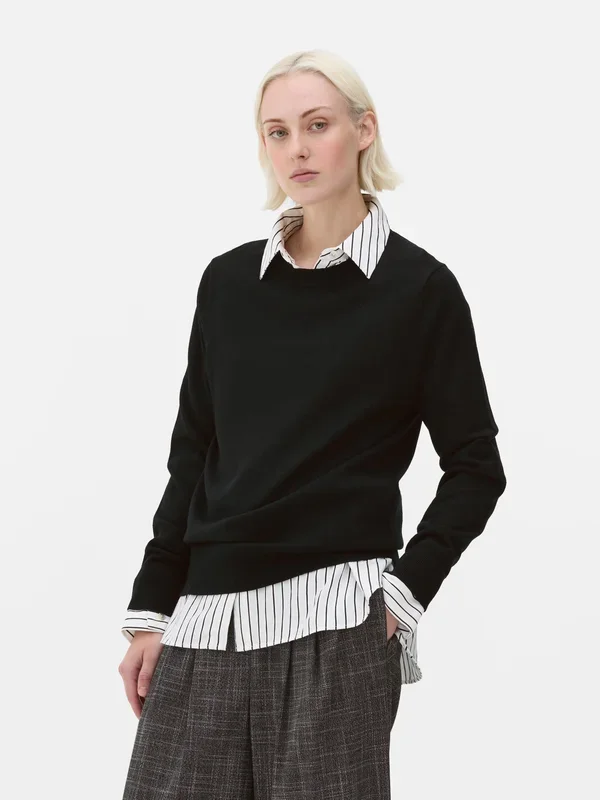 Women’s Black The Edit Pure Merino Wool Jumper Penneys