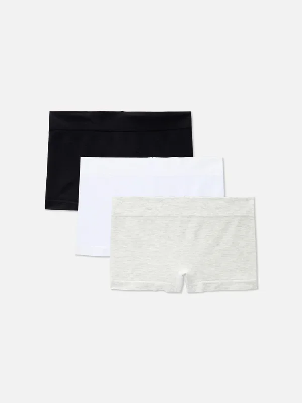 Women’s Black/White 3pk Seamless Boxer Shorts Penneys