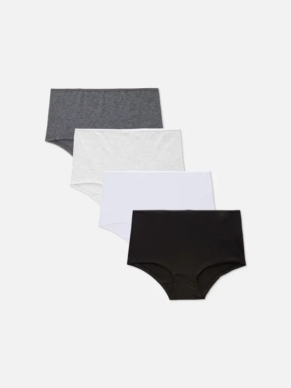 Women’s Black/White 4pk Neutral Cotton Shorts Penneys