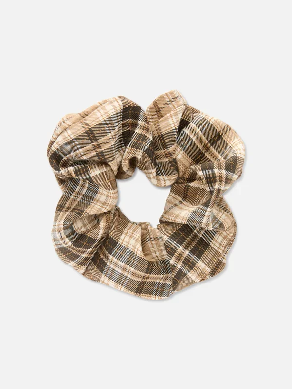 Women’s Brown Check Hair Scrunchie Penneys
