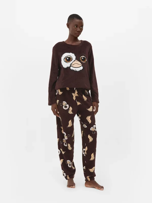 Women’s Brown Gremlins Fleece Pyjama Set Penneys