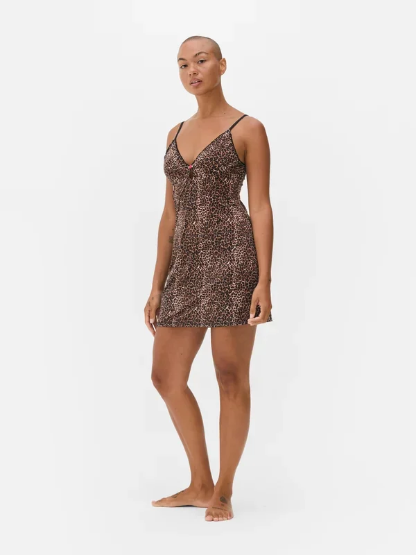Women’s Brown Lace Trim Mini Chemise Penneys