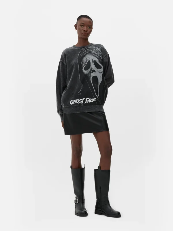Women’s Charcoal Scream Ghost Face Graphic Sweatshirt Penneys