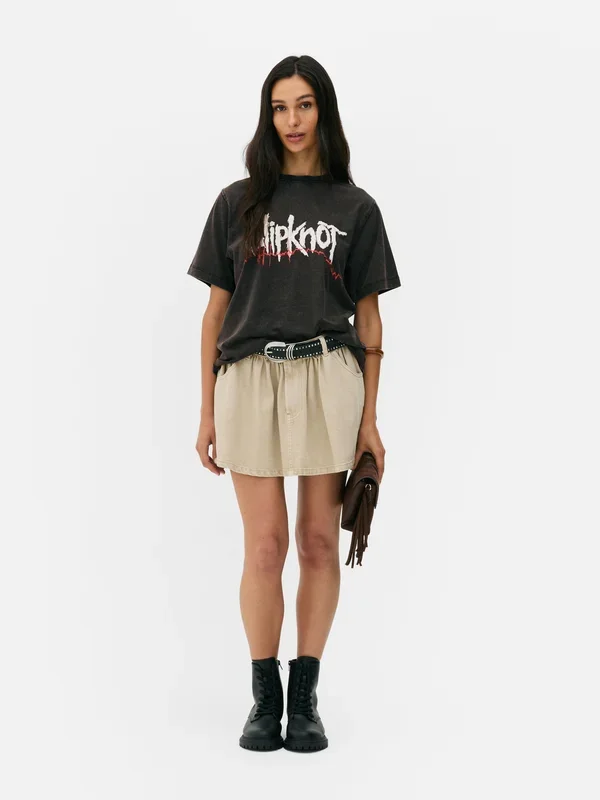 Women’s Charcoal Slipknot Washed Tee Penneys