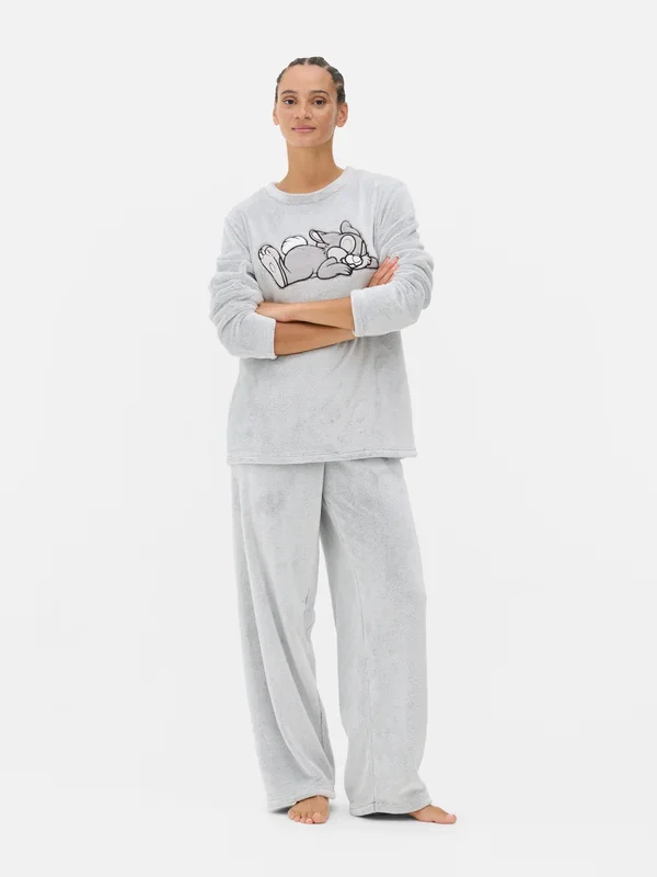 Women’s Light Grey Disney Character Fleece Pyjama Set Penneys