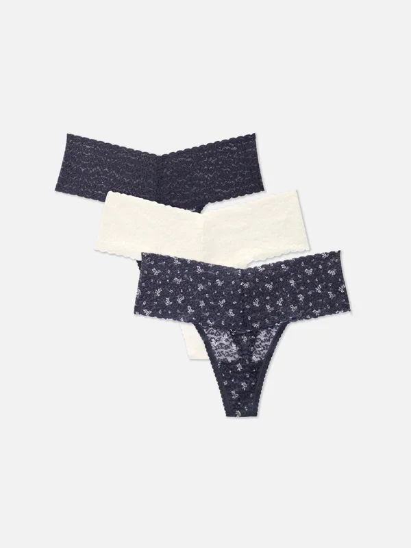 Women’s Navy 3pk Bandeau Thongs Penneys