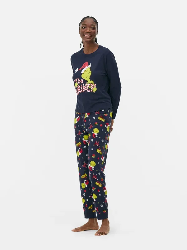 Women’s Navy Women’s The Grinch Pure Cotton Family Christmas Pyjamas Penneys