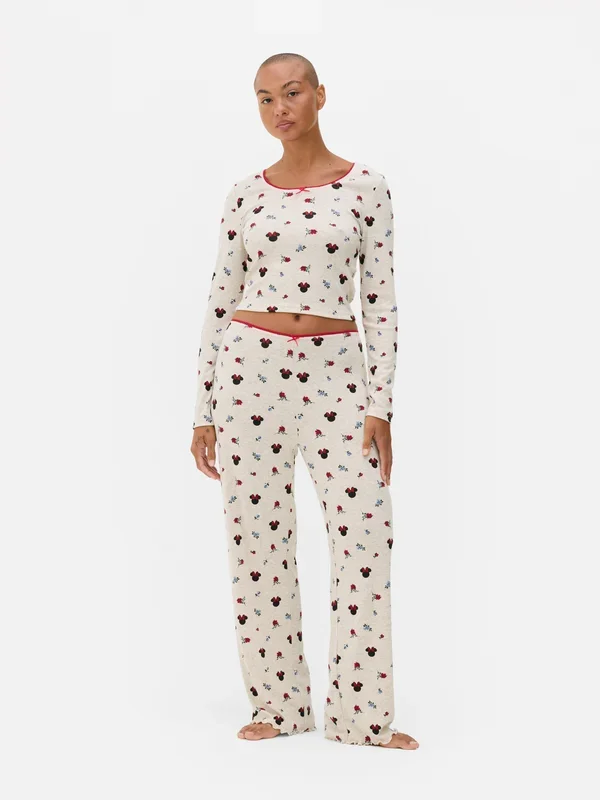 Women’s Oatmeal Disney’s Minnie Mouse Cropped Pyjama Top Penneys