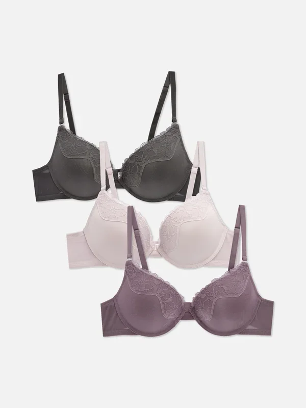 Women’s Purple 3pk Lace Push Up Bras Penneys