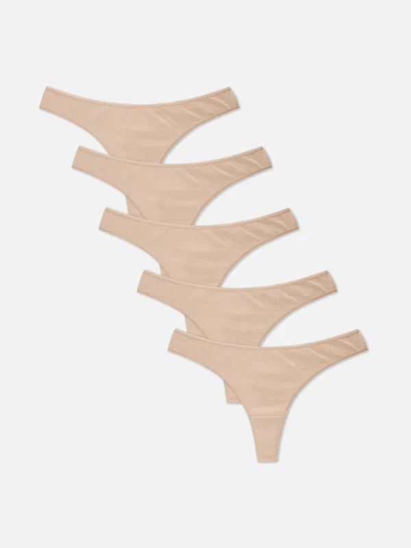 Women’s Taupe 5pk Essential Thongs Penneys