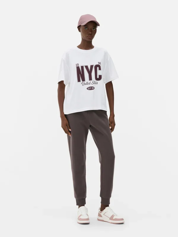 Women’s White Cropped Graphic Tee Penneys