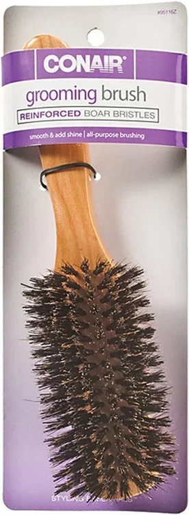 Wood Flair Hair BrushBoar Bristles, Wooden Thrifty White Health Essentials