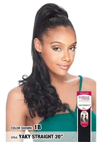 Yaky Straight 20 Inch Drawstring Ponytail Model Model