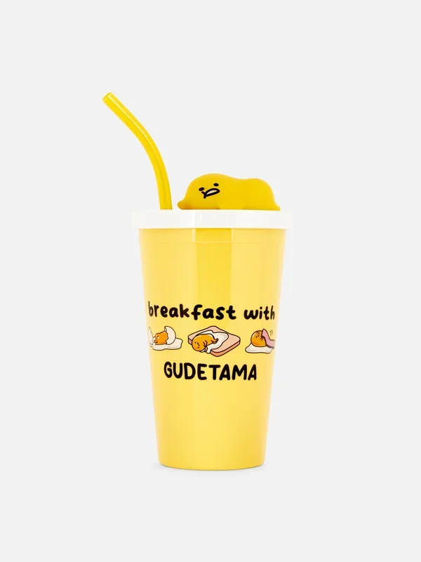 Yellow Gudetama Drinking Cup With Straw Penneys